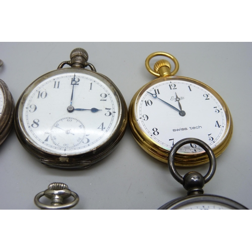 7168 - Four silver cased pocket watches and four other pocket watches