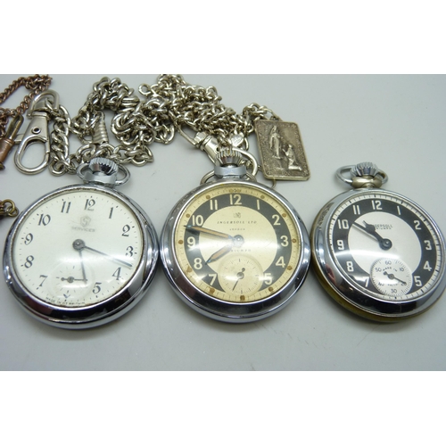 7171 - Four pocket watches including one Russian