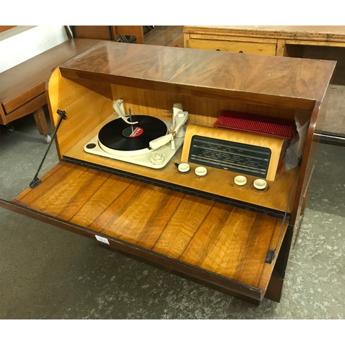 144B - A Kolster-Brandes walnut tri-fi spherical sound system record player with assorted records