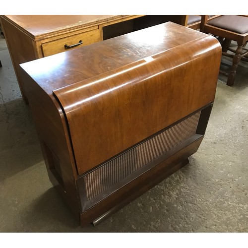 144B - A Kolster-Brandes walnut tri-fi spherical sound system record player with assorted records