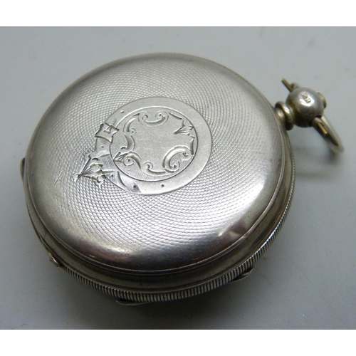 7176 - A silver cased pocket watch, a/f