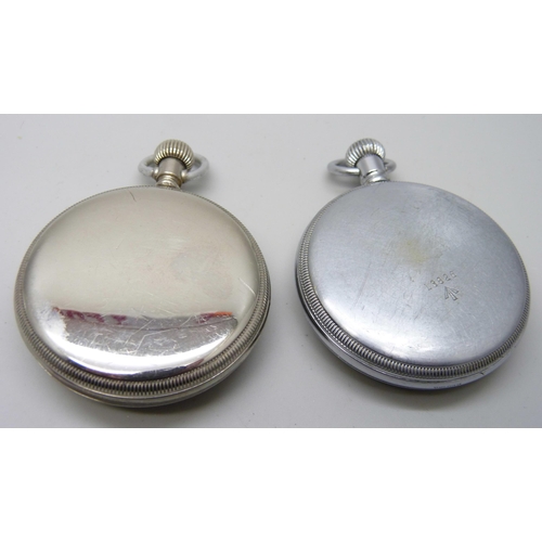 7178 - Two military pocket watches, Waltham and Elgin