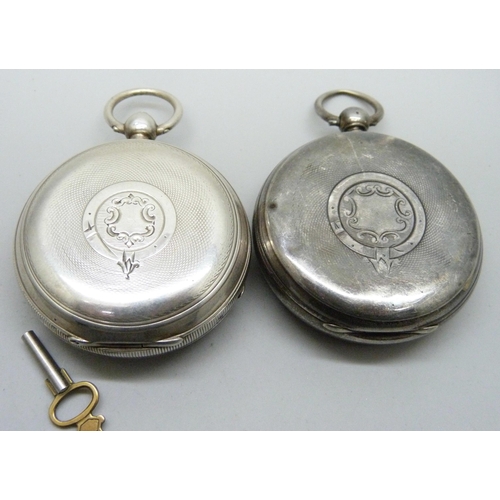 7184 - Two silver pocket watches including Graves, Sheffield