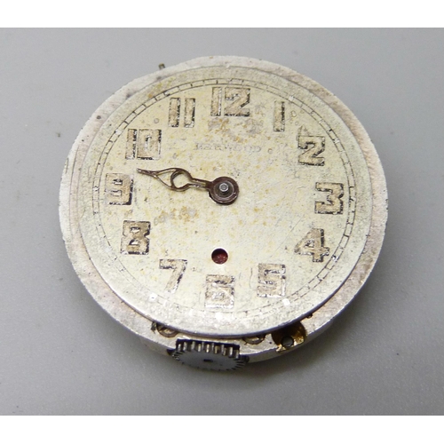 7191 - A gentleman's Harwood automatic watch movement, (inventor of first automatic movements), movement si... 