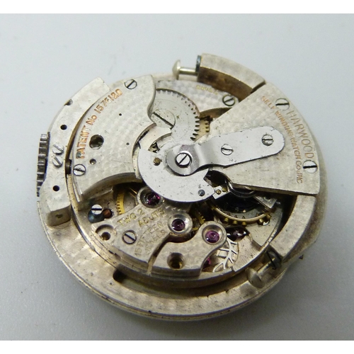 7191 - A gentleman's Harwood automatic watch movement, (inventor of first automatic movements), movement si... 