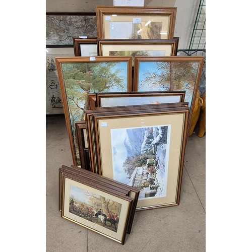 303 - Assorted oil paintings and prints, including a set of four signed Judy Boyes limited edition prints