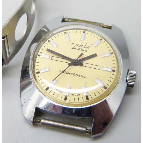 7204 - Two wristwatches, Lancet and Ruhla