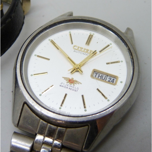 7221 - A gentleman's Citizen automatic wristwatch and a lady's Seiko automatic wristwatch