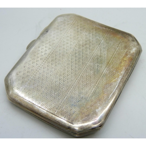 7278 - A silver cigarette case, 80g