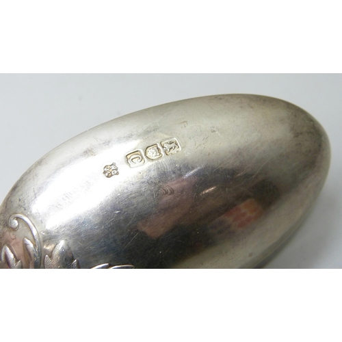 7281 - A large silver serving spoon, London 1898, 188g