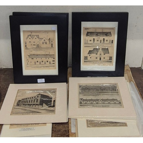 306 - A collection of 18th Century engravings of hostelries and other buildings