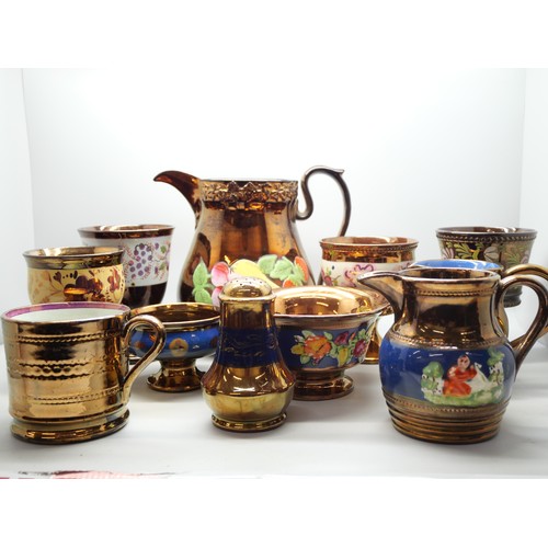 2130 - A collection of china including 19th Century lustreware and Indian Tree