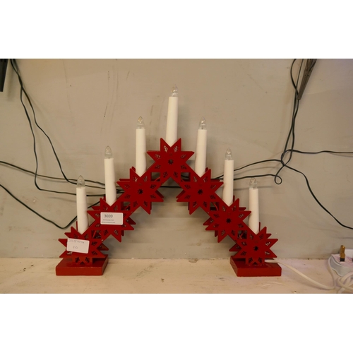 3020 - 4 Prelit Candy Canes and a Festive Candle Set