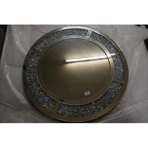 3058 - A crushed diamond effect circular mirror