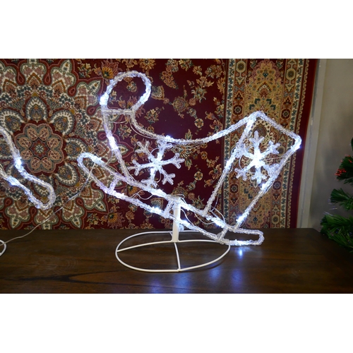 3074 - A Santa's Sleigh and Reindeers illuminated outdoor decoration