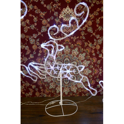 3074 - A Santa's Sleigh and Reindeers illuminated outdoor decoration