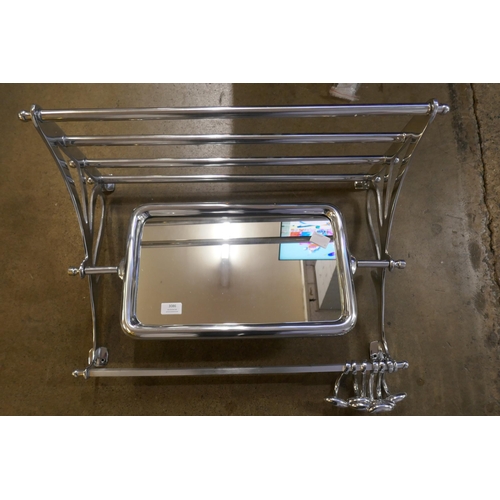 3086 - A chrome luggage coat rack