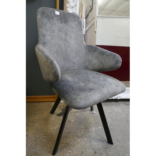 3122 - A pair of Enterprise grey sharkskin effect swivel dining armchairs *This lot is subject to Vat