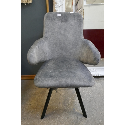 3122 - A pair of Enterprise grey sharkskin effect swivel dining armchairs *This lot is subject to Vat