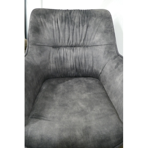 3155 - Four Marvel grey fabric upholstered swivel dining chairs *This lot is subject to Vat