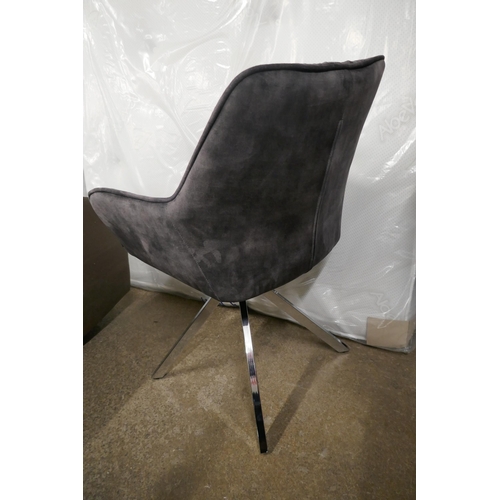 3155 - Four Marvel grey fabric upholstered swivel dining chairs *This lot is subject to Vat