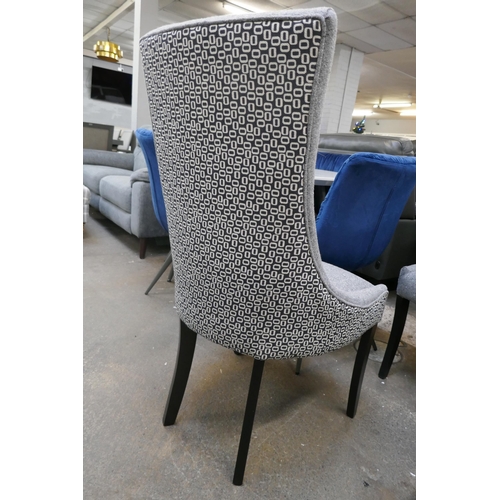 3177 - A set of six contemporary grey speckled fabric upholstered dining chairs