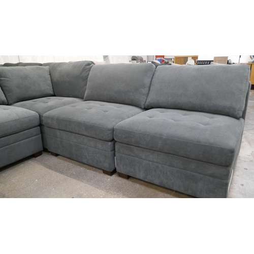 3189 - A Tisdale six piece dark grey modular sofa with storage footstool, Original RRP £1416.66 + Vat (4218... 