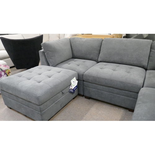 3189 - A Tisdale six piece dark grey modular sofa with storage footstool, Original RRP £1416.66 + Vat (4218... 