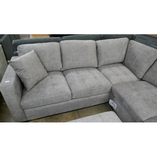 3199 - A Kylie stone fabric corner sofa with storage ottoman, Original RRP £1083.33 + Vat (4218-18) *This l... 