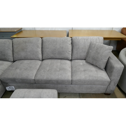 3199 - A Kylie stone fabric corner sofa with storage ottoman, Original RRP £1083.33 + Vat (4218-18) *This l... 