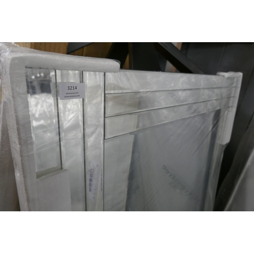 3214 - A bevelled frame mirror, 120cm x 80cm