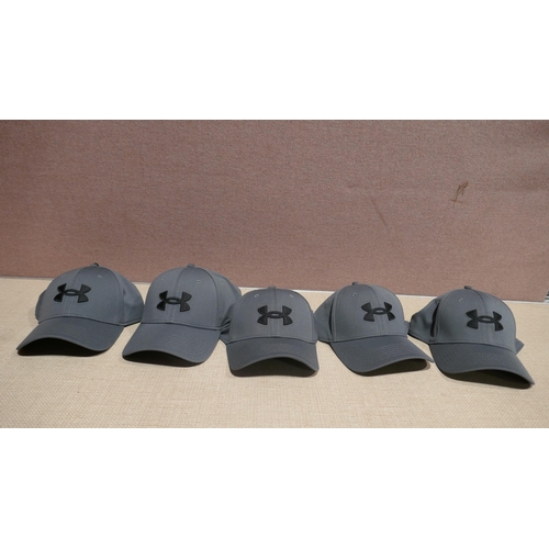 6144 - Five L/XL Grey Under Armour Caps with tags (345-747) *This lot is subject to Vat