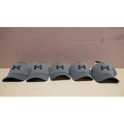 6145 - Five L/XL Grey Under Armour Caps with tags (345-748) *This lot is subject to Vat