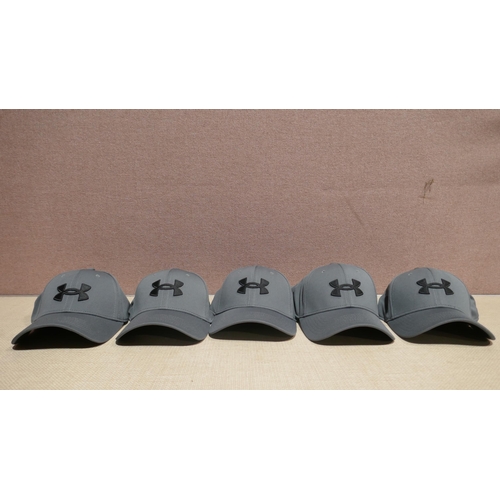 6147 - Five L/XL Grey Under Armour Caps with tags (345-750) *This lot is subject to Vat