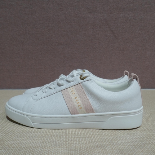 6155 - A pair of Ladies Ted Baker White/Pink Riley trainers with box, Size UK6 (345-757) *This lot is subje... 