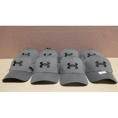 6163 - Eight Grey Under Armour caps, mixed sizes (345-759) *This lot is subject to Vat