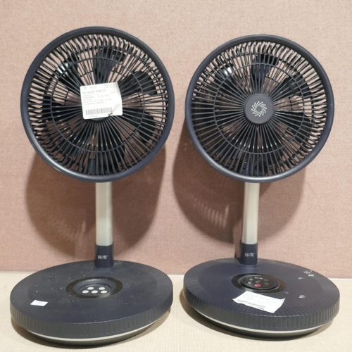 6188 - Two NSA Folding Stand Fans (Only one remote) (345-331,332) *This lot is subject to Vat