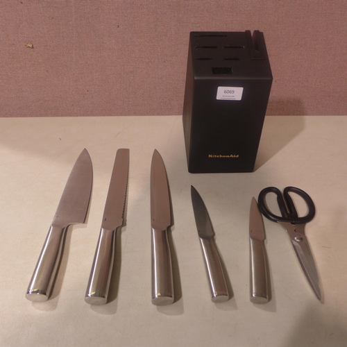 6069 - KitchenAid Knife Block with knives (345-240) *This lot is subject to Vat