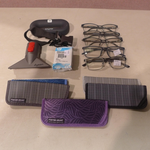 6070 - Fgx Glasses, Hp 305 Black Ink and Salter Digital Luggage Scales (345-27,28,320,324) *This lot is sub... 