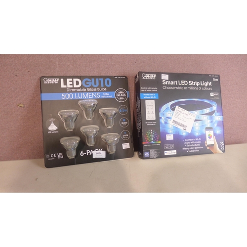 6074 - Feit Smart Led Strip Light and Feit Gu10 Glass Dimmable Bulbs (345-226,425) *This lot is subject to ... 