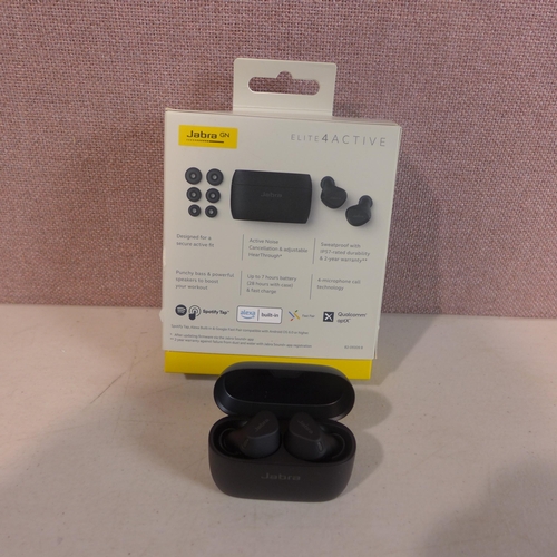 6110 - Jabra Elite 4  Active Black Wireless Earbuds (345-322) *This lot is subject to Vat