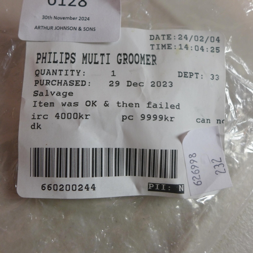 6128 - Philips Multi Groomer  - This lot requires a UK adapter (342-232) *This lot is subject to Vat