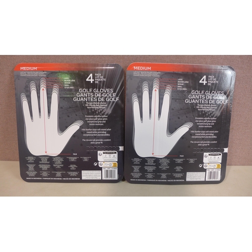 6134 - Two packs of Four medium Kirkland Signature golf gloves (345-735) *This lot is subject to Vat