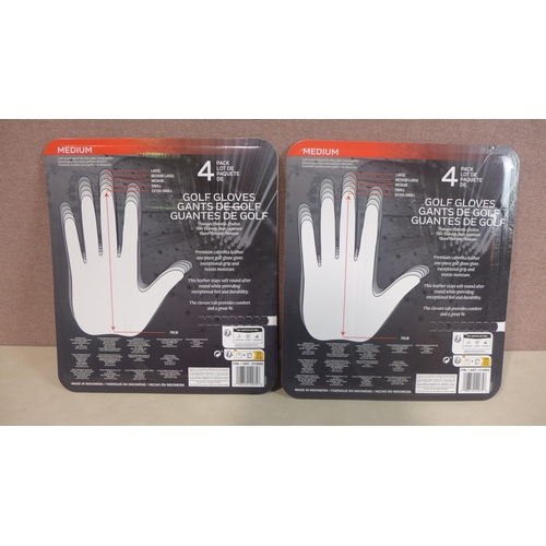 6137 - Two packs of Four medium Kirkland Signature golf gloves (345-738) *This lot is subject to Vat