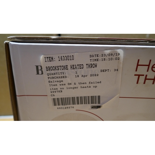 6034 - Brookstone Heated Throw - This lot requires a UK adapter (342-99) *This lot is subject to Vat