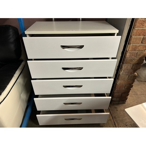 3236 - A white five drawer chest