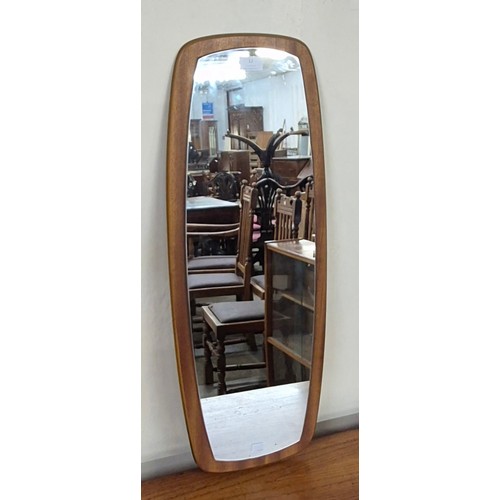 12 - A teak rectangular framed mirror