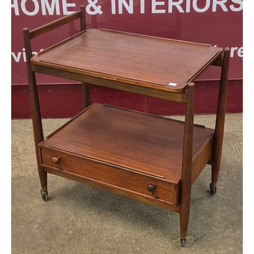 23 - A White & Newton teak single drawer cocktail trolley