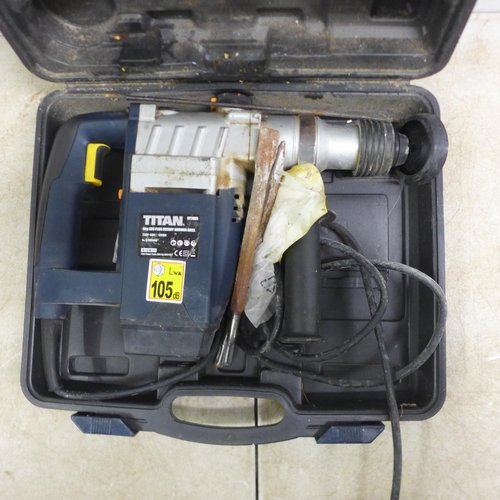 5004 - A cased Titan SF2656 6kg SDS plus rotary hammer drill - 230V, 1250W