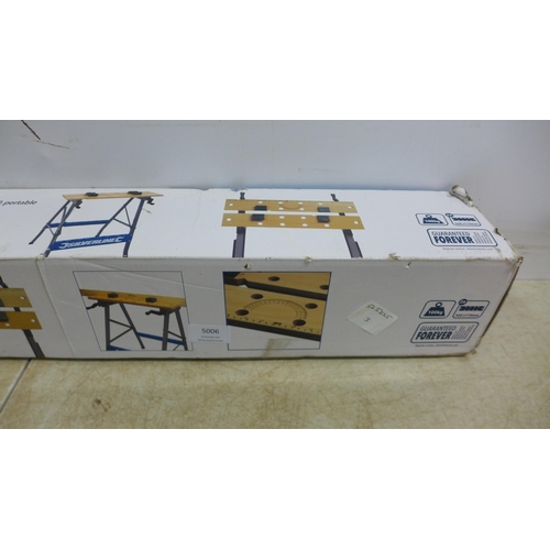 5006 - A Silverline 100kg capacity portable workbench, boxed, unused